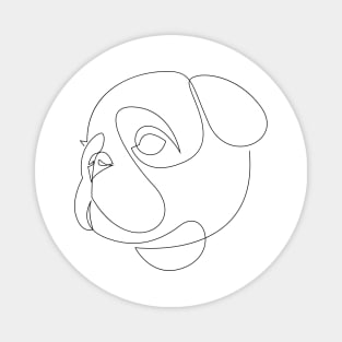 One line Pug Magnet